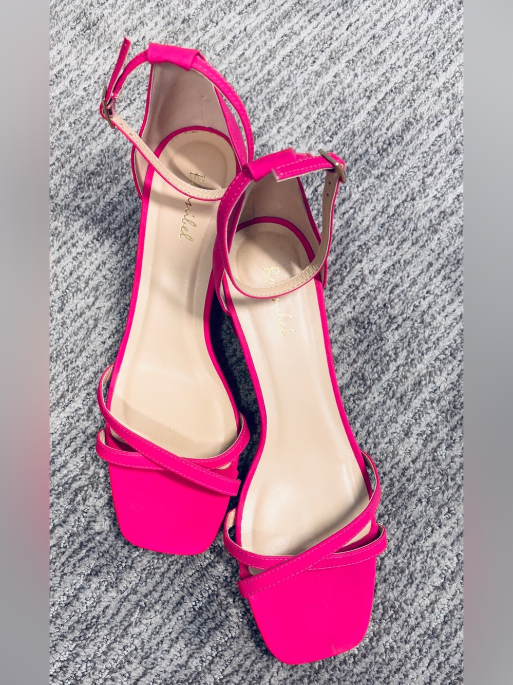 Bonnibel Hot Pink Strappy Ankle-Heel Sandals